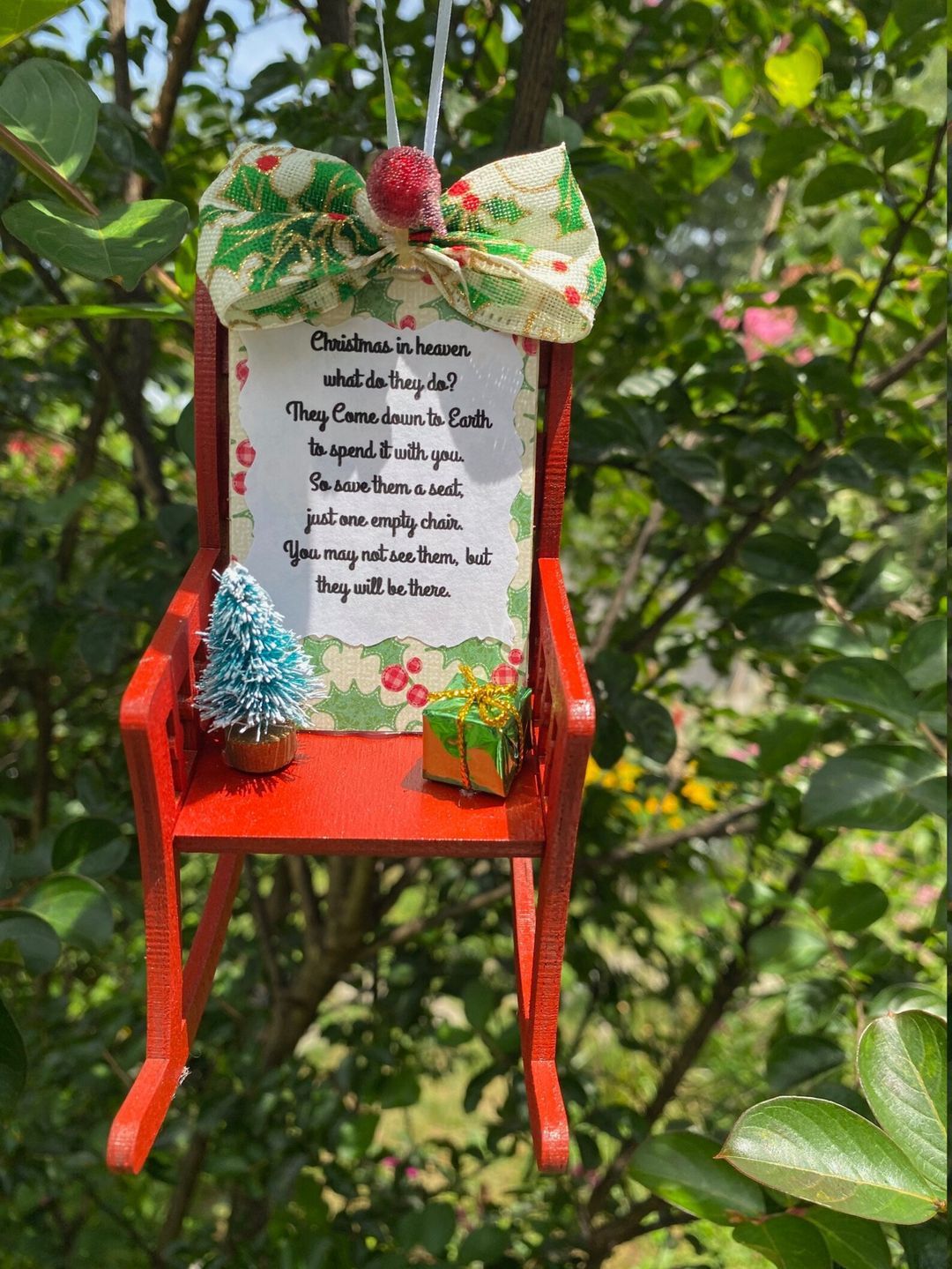 HKM-972243 Heaven Chair Memorial Ornament - Heartfelt Christmas Decoration for Remembering Loved Ones
