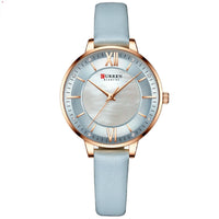 HKM-972307 Elegant Women's Casual Quartz Watch with Genuine Leather Strap and Water Resistance