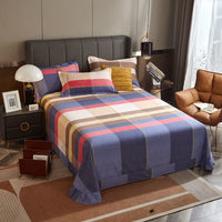 HKM-972435 Brushed Pure Cotton Tie Dye Thickened Single Bed Sheet in Various Sizes