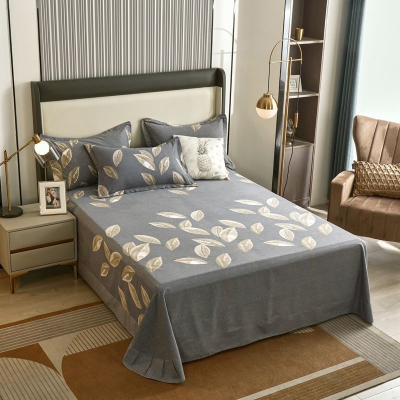 KTX-972435 Brushed Pure Cotton Tie Dye Thickened Single Bed Sheet in Various Sizes