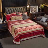 HKM-972435 Brushed Pure Cotton Tie Dye Thickened Single Bed Sheet in Various Sizes
