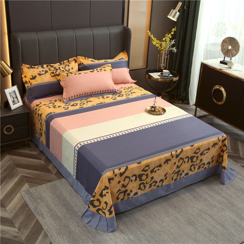 KTX-972435 Brushed Pure Cotton Tie Dye Thickened Single Bed Sheet in Various Sizes