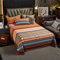 HKM-972435 Brushed Pure Cotton Tie Dye Thickened Single Bed Sheet in Various Sizes