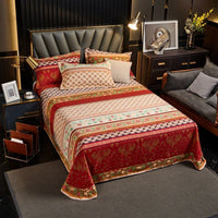 HKM-972435 Brushed Pure Cotton Tie Dye Thickened Single Bed Sheet in Various Sizes