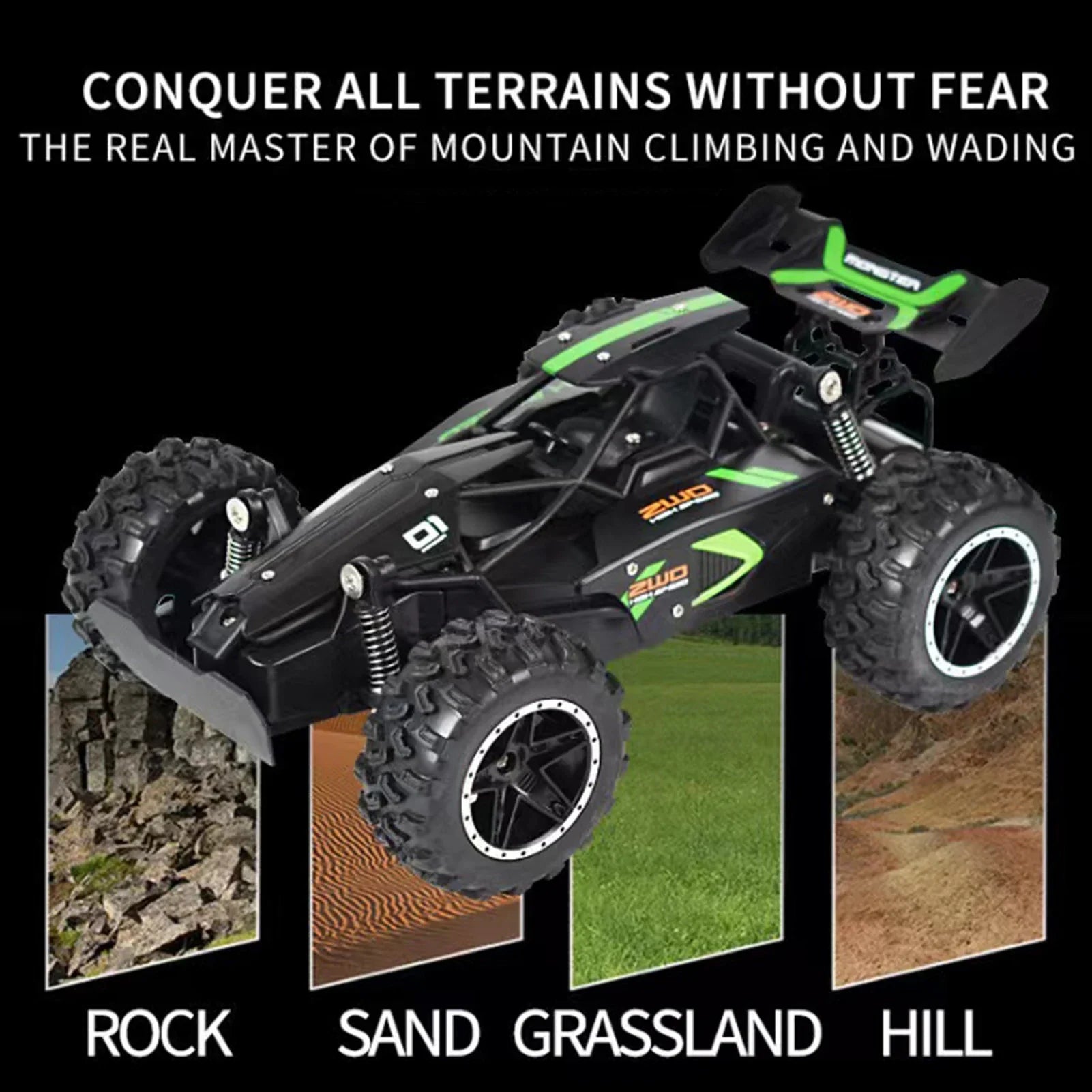 HKM-972627 High-Speed 2.4GHz Remote Control Off-Road Racing Car for All Ages, 1:18 Scale Electric Toy