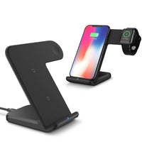 HKM-972691 Dual Wireless Charger for Mobile Phones and Smartwatches, Fast Charging Stand, Compatible with Android and iPhone