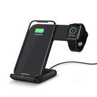 HKM-972691 Dual Wireless Charger for Mobile Phones and Smartwatches, Fast Charging Stand, Compatible with Android and iPhone