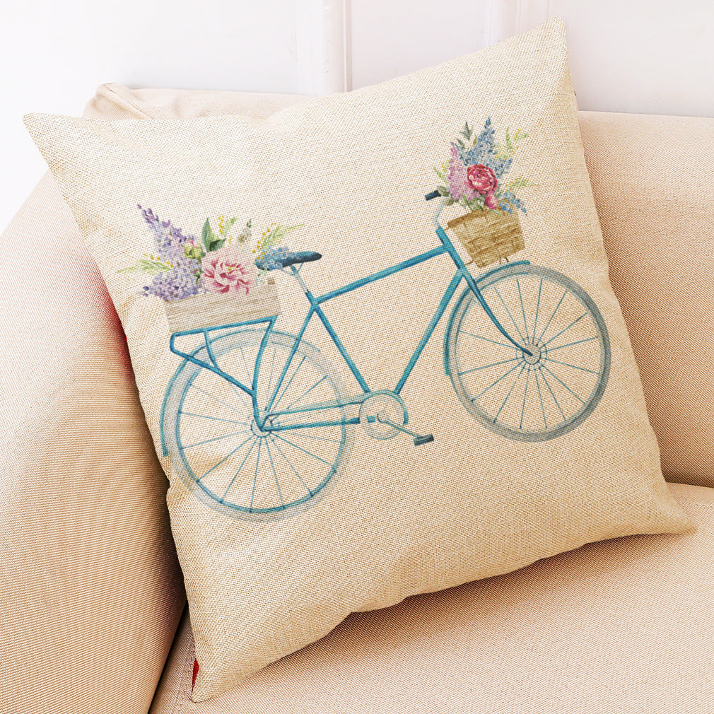 HKM-972755 Printing Cotton and Linen Cushion Case for Couch and Seat, 45x45 cm
