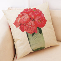HKM-972755 Printing Cotton and Linen Cushion Case for Couch and Seat, 45x45 cm