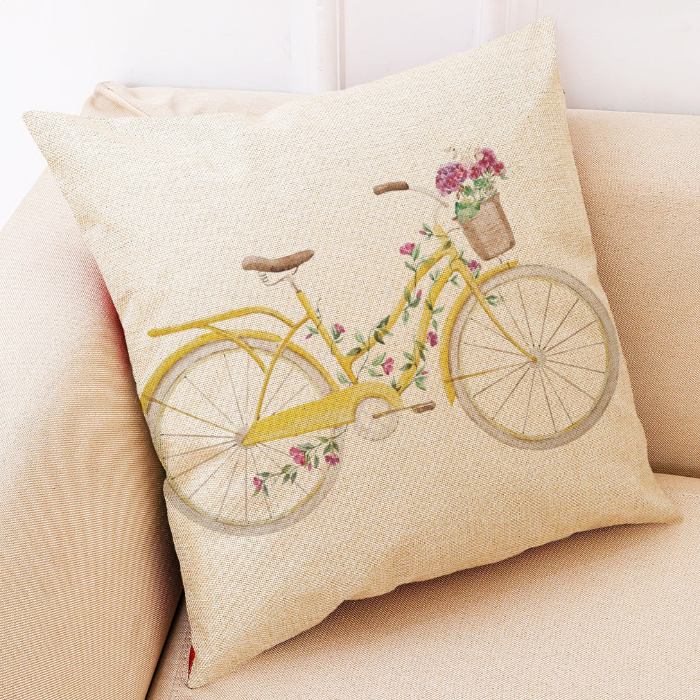 HKM-972755 Printing Cotton and Linen Cushion Case for Couch and Seat, 45x45 cm
