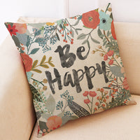 HKM-972755 Printing Cotton and Linen Cushion Case for Couch and Seat, 45x45 cm