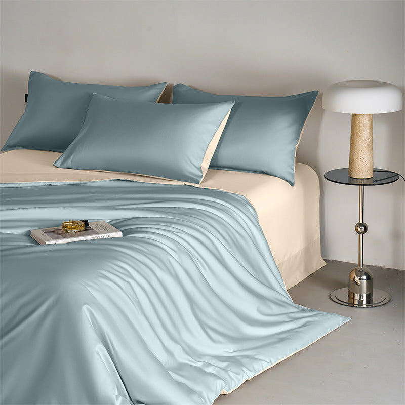 HKM-972947 120 Thread Count Long-staple Cotton Solid Color Four-Piece Bedding Set