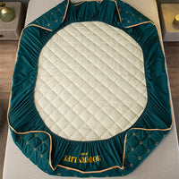 HKM-972947 Quilted Fitted Mattress Protector Cover - Breathable, Dustproof, Waterproof, Green
