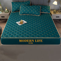 HKM-972947 Quilted Fitted Mattress Protector Cover - Breathable, Dustproof, Waterproof, Green
