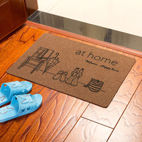 HKM-973011 Water-Absorbent Non-Slip Polyester Fiber Entrance Floor Mats with Floral and Beach Designs