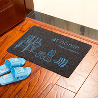 HKM-973011 Water-Absorbent Non-Slip Polyester Fiber Entrance Floor Mats with Floral and Beach Designs