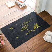 HKM-973011 Water-Absorbent Non-Slip Polyester Fiber Entrance Floor Mats with Floral and Beach Designs