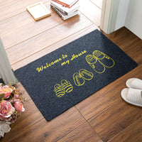 HKM-973011 Water-Absorbent Non-Slip Polyester Fiber Entrance Floor Mats with Floral and Beach Designs