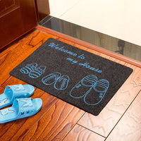 HKM-973011 Water-Absorbent Non-Slip Polyester Fiber Entrance Floor Mats with Floral and Beach Designs
