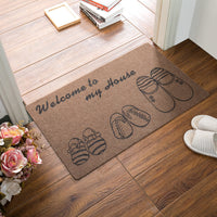 HKM-973011 Water-Absorbent Non-Slip Polyester Fiber Entrance Floor Mats with Floral and Beach Designs