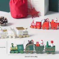 HKM-973075 Wooden Christmas Train Decoration for Kids - Festive Window Display Gift