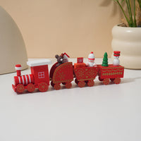 HKM-973075 Wooden Christmas Train Decoration for Kids - Festive Window Display Gift