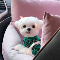 HKM-973203 Knitted Sleeveless Leopard-print Sweater for Small Dogs and Cats