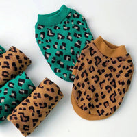 HKM-973203 Knitted Sleeveless Leopard-print Sweater for Small Dogs and Cats