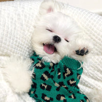 HKM-973203 Knitted Sleeveless Leopard-print Sweater for Small Dogs and Cats