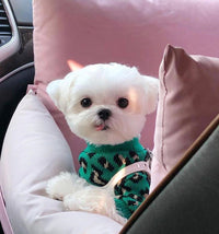 HKM-973203 Knitted Sleeveless Leopard-print Sweater for Small Dogs and Cats