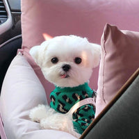 HKM-973203 Knitted Sleeveless Leopard-print Sweater for Small Dogs and Cats