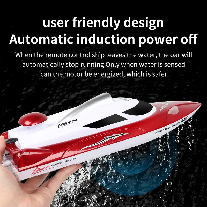 HKM-973203 Remote Control Speed Boat 35 KM/H for Ages 6 and Up, 2.4G RC Toy, Electric with Rechargeable Batteries, Indoor-Outdoor Use