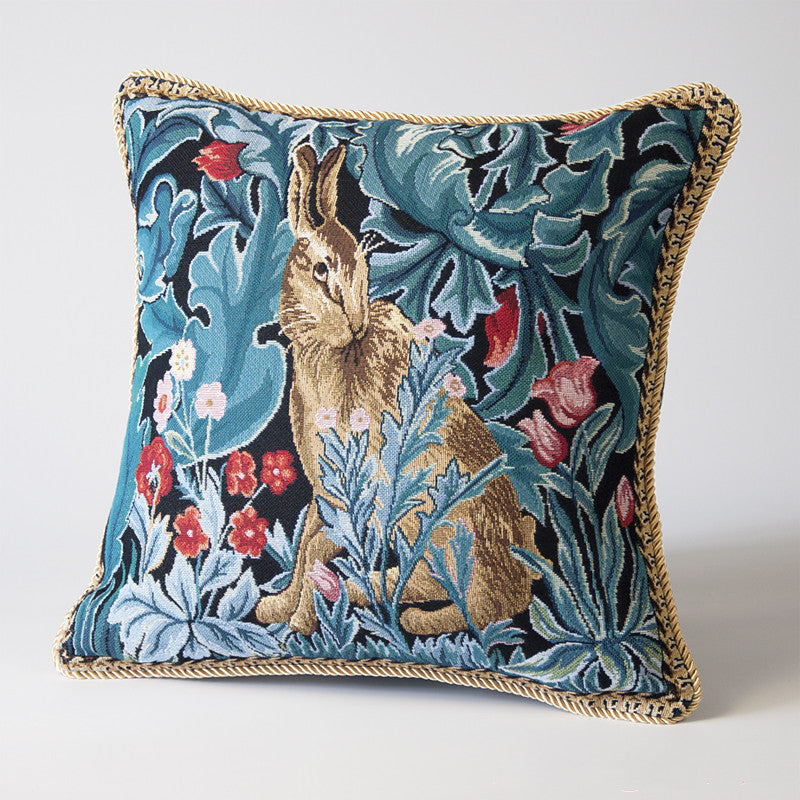 HKM-973331 European Classical Jacquard Cotton Cushion Cover - 45x45cm Gobelin Art Design