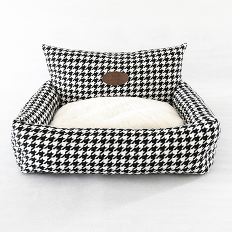 HKM-973331 Fabric Houndstooth Sofa Cat Litter Removable And Washable