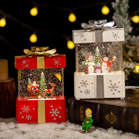 HKM-973395 Crystal Ball Night Lamp Ornament with Iron Hoop and Polyethylene Base, Plays Christmas Music
