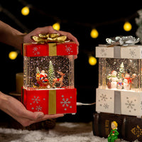 HKM-973395 Crystal Ball Night Lamp Ornament with Iron Hoop and Polyethylene Base, Plays Christmas Music