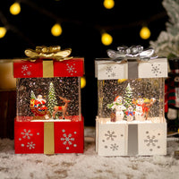 HKM-973395 Crystal Ball Night Lamp Ornament with Iron Hoop and Polyethylene Base, Plays Christmas Music