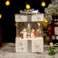 HKM-973395 Crystal Ball Night Lamp Ornament with Iron Hoop and Polyethylene Base, Plays Christmas Music