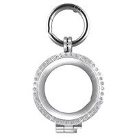 HKM-973459 Diamond-Studded Metal Protective Cover for Airtag Tracker - Compatible with iPhone Models