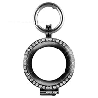 HKM-973459 Diamond-Studded Metal Protective Cover for Airtag Tracker - Compatible with iPhone Models