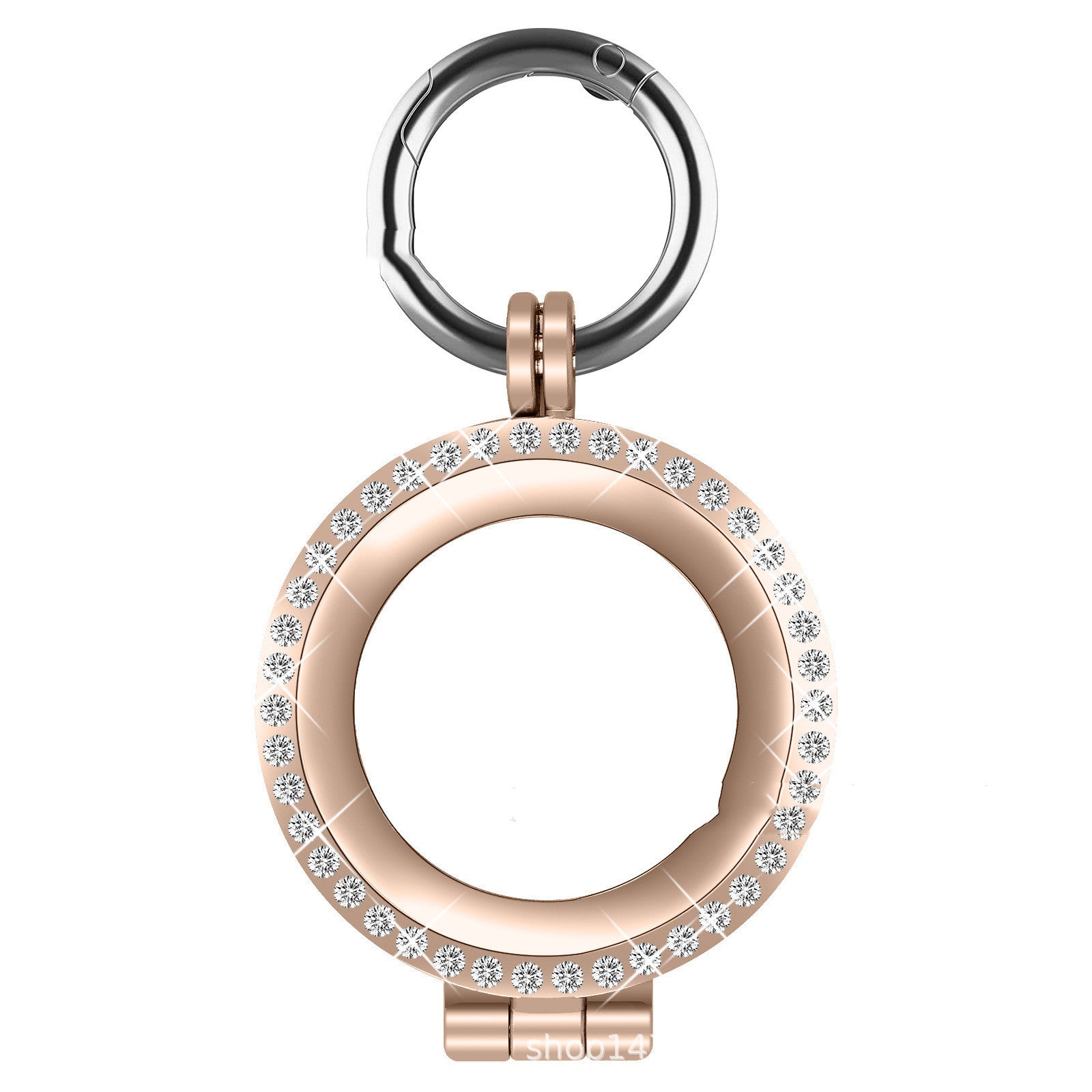 HKM-973459 Diamond-Studded Metal Protective Cover for Airtag Tracker - Compatible with iPhone Models