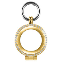 HKM-973459 Diamond-Studded Metal Protective Cover for Airtag Tracker - Compatible with iPhone Models