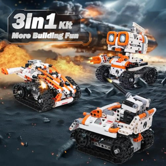 3-in-1 Remote-Controlled STEM Robotics Building Kit for Kids - Creative Educational Toy
