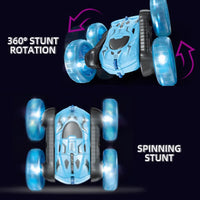 HKM-973779 Double-Sided 2.4GHz Remote Control Stunt Car with Lights – 360 Rotations, Rechargeable RC Drift Car for Kids and Teens