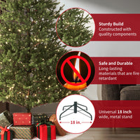HKM-973907 Pre-Lit 7.5ft Artificial Balsam Fir Christmas Tree with 3,941 Branch Tips and 1,485 LED Lights