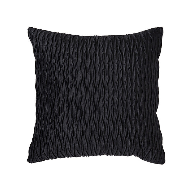 HKM-973907 Solid Velvet Pleated Throw Pillow Cover - 45cm x 45cm in Various Colors