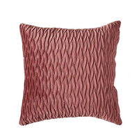 HKM-973907 Solid Velvet Pleated Throw Pillow Cover - 45cm x 45cm in Various Colors