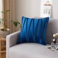 HKM-973907 Solid Velvet Pleated Throw Pillow Cover - 45cm x 45cm in Various Colors