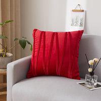 HKM-973907 Solid Velvet Pleated Throw Pillow Cover - 45cm x 45cm in Various Colors