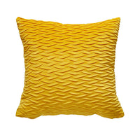 HKM-973907 Solid Velvet Pleated Throw Pillow Cover - 45cm x 45cm in Various Colors
